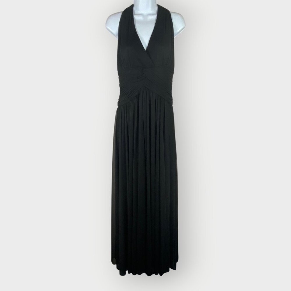 Vtg Alex Evenings Formal Maxi Dress | 6 | Black | Hollywood Glam Dark Romantic B